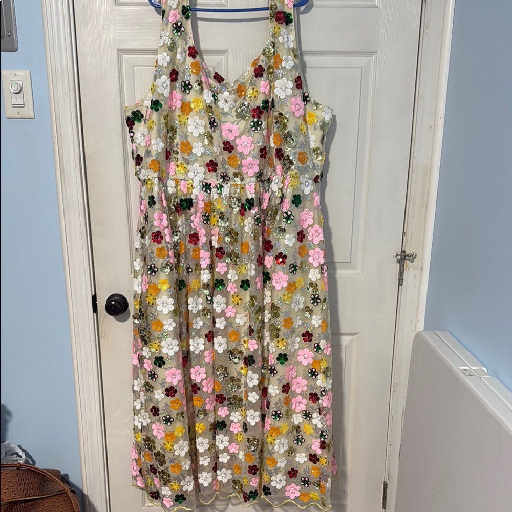 Floral Embroidered Sleeveless Dress
